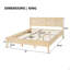 Structure de lit plateforme très grand en bois avec tête de lit à panneau classique, support de lattes en bois, aucun sommier requis, assemblage facile, naturel-132831892