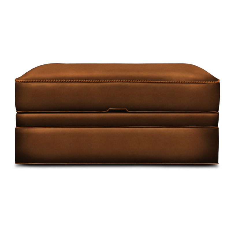 Stafford Leather Ottoman, Saddle (Maestro Artisano), Nutmeg