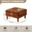 Repose-pieds avec repose-pieds de style moderne Mid-Century pour chambre à coucher et repose-pieds en cuir brun de 26,3 po d'Analycia