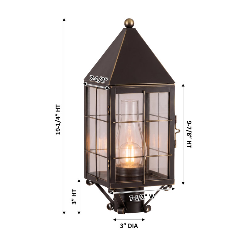 Brass Traditions - Ashford - 1 lumière - 19 pouces - Bronze - Laiton massif - Lampadaire, Bronze, H, Clear