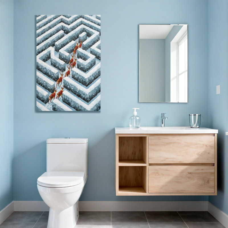 Animals Snowy Maze With Red Deer Pattern, 30" H x 20" W