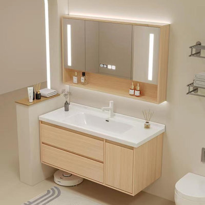 Modern simple log Vanitie bathroom cabinet