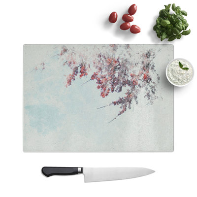 Branches of a Cherry Blossom Tree Watercolour Chopping Board