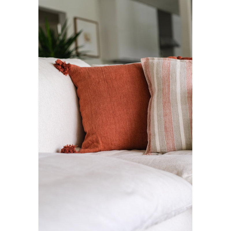 Montauk Square Pillow Cover & Insert, Terra Cotta