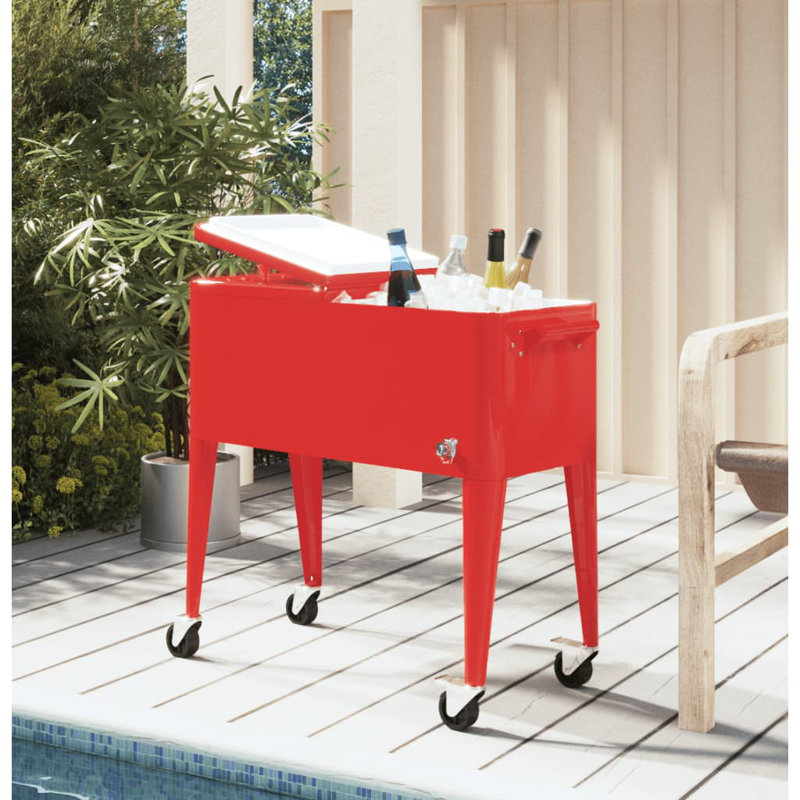 Glacière 80 quarts de service / chariot, rouge