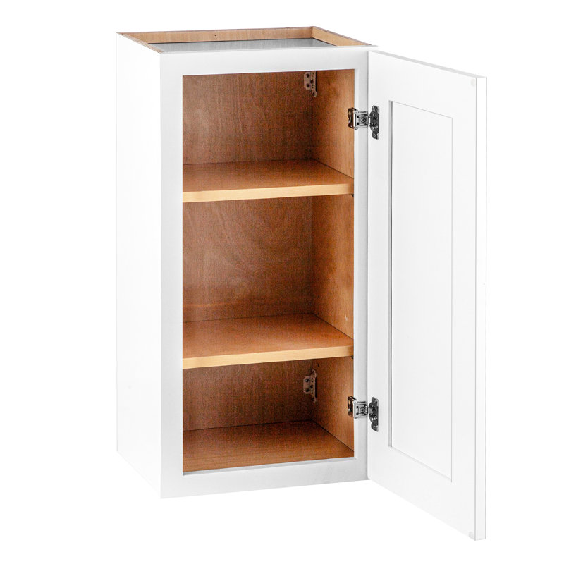 Armoire murale blanche en bois à une porte avec deux tablettes réglables, mécanisme de fermeture en douceur, imperméable, pour la lessive, la cuisine, le garage, armoire solide l 15 po x P 36 po, finition, 2 portes, facile