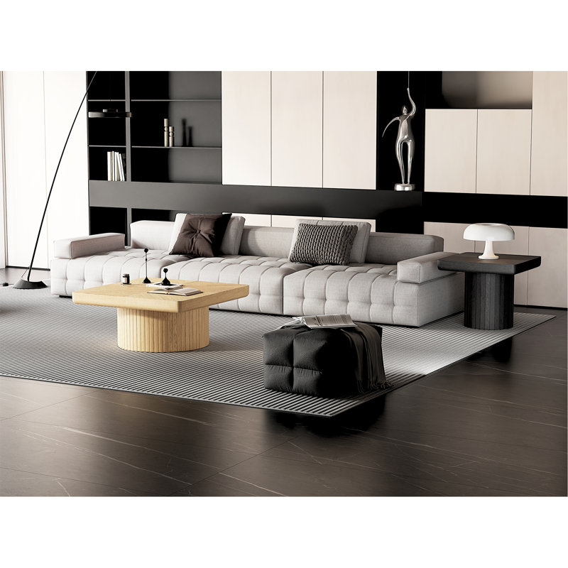 Ensemble de tables gigognes Modern Wood, Black/Natural