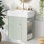 Meuble-lavabo flottant moderne de 21,6 po avec lavabo en céramique - parfait pour les petites salles de bain, rangement à droite