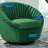 Upholstered Swivel Barrel Chair-1301299456