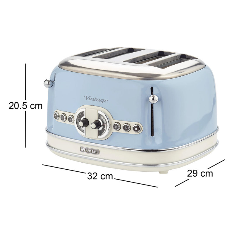 Ariete Vintage 4 Slice Toaster, Blue