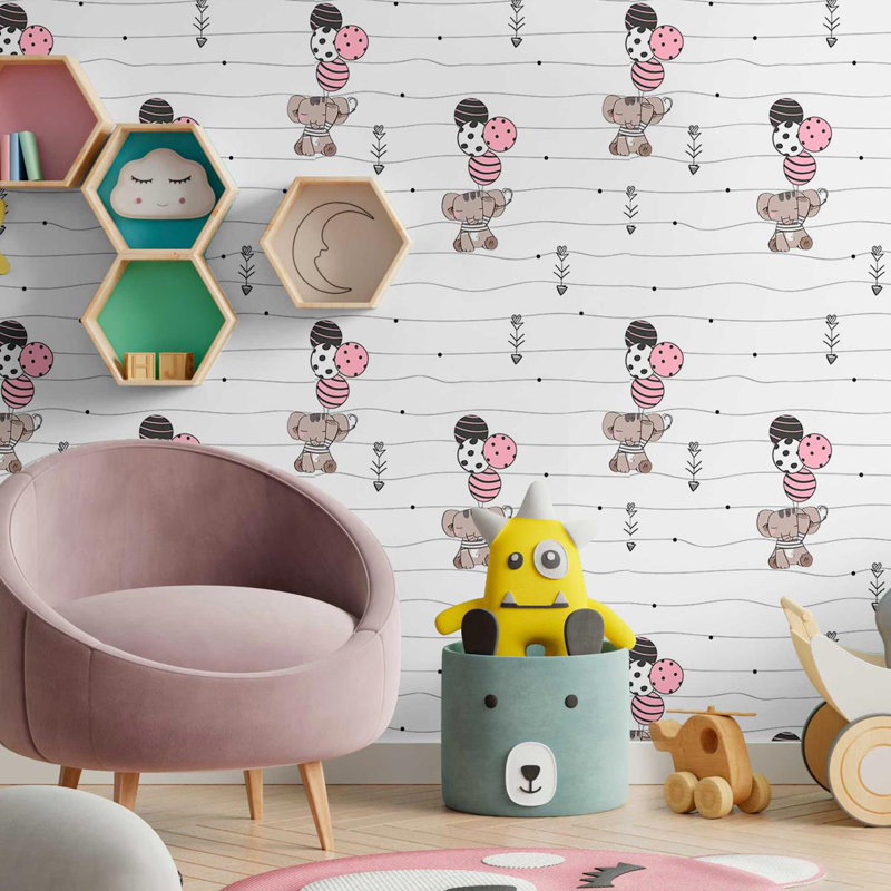 Elephants 96" L X 24" W Peel And Stick Wallpaper N09067