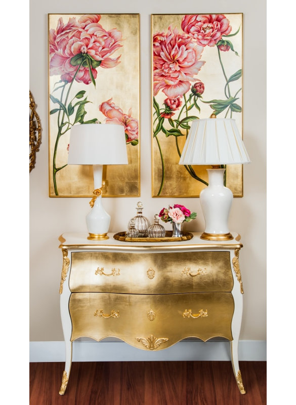 Amelie Table Lamp, White/Gold