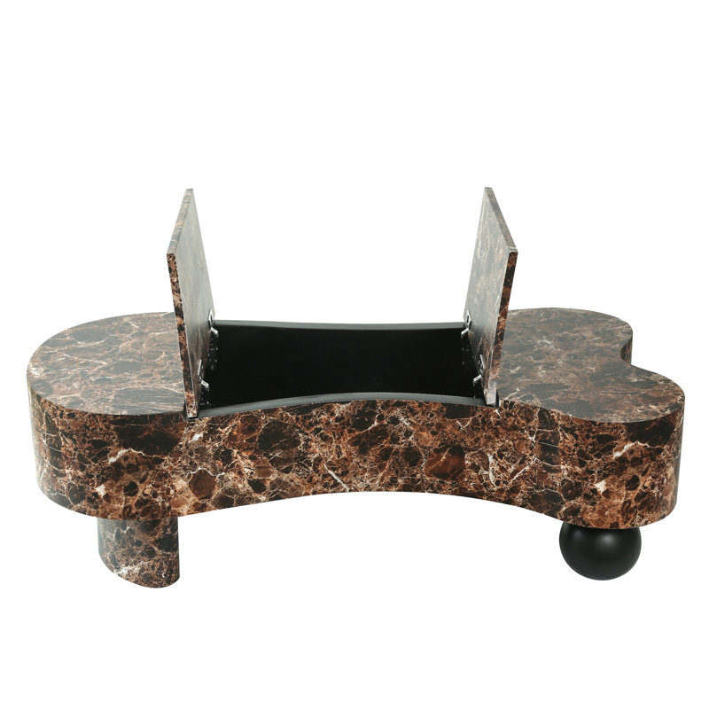 Faux Travertine Modern Irregular Coffee Table