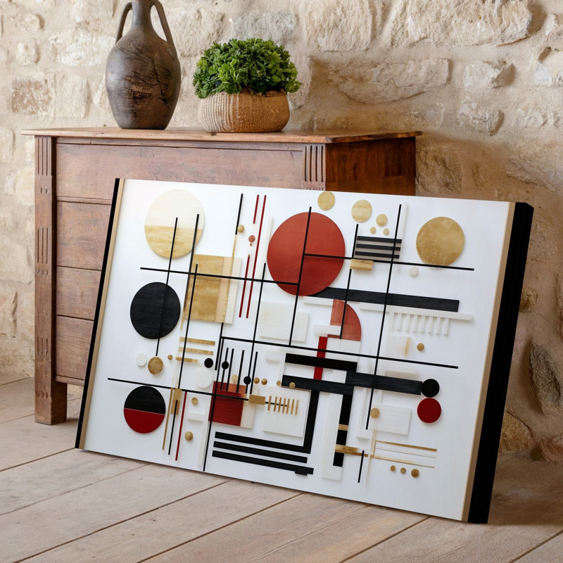 La toile crée une composition abstraite visuellement frappante dans le style de l’art mural cubisme moderne avec un arrangement d’art mural sur toile géométrique