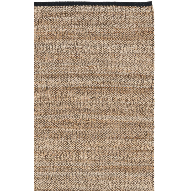 Tapis en jute / coton naturel à tissage plat en fibres naturelles brun naturel, Rectangle 8 pi x 10 pi