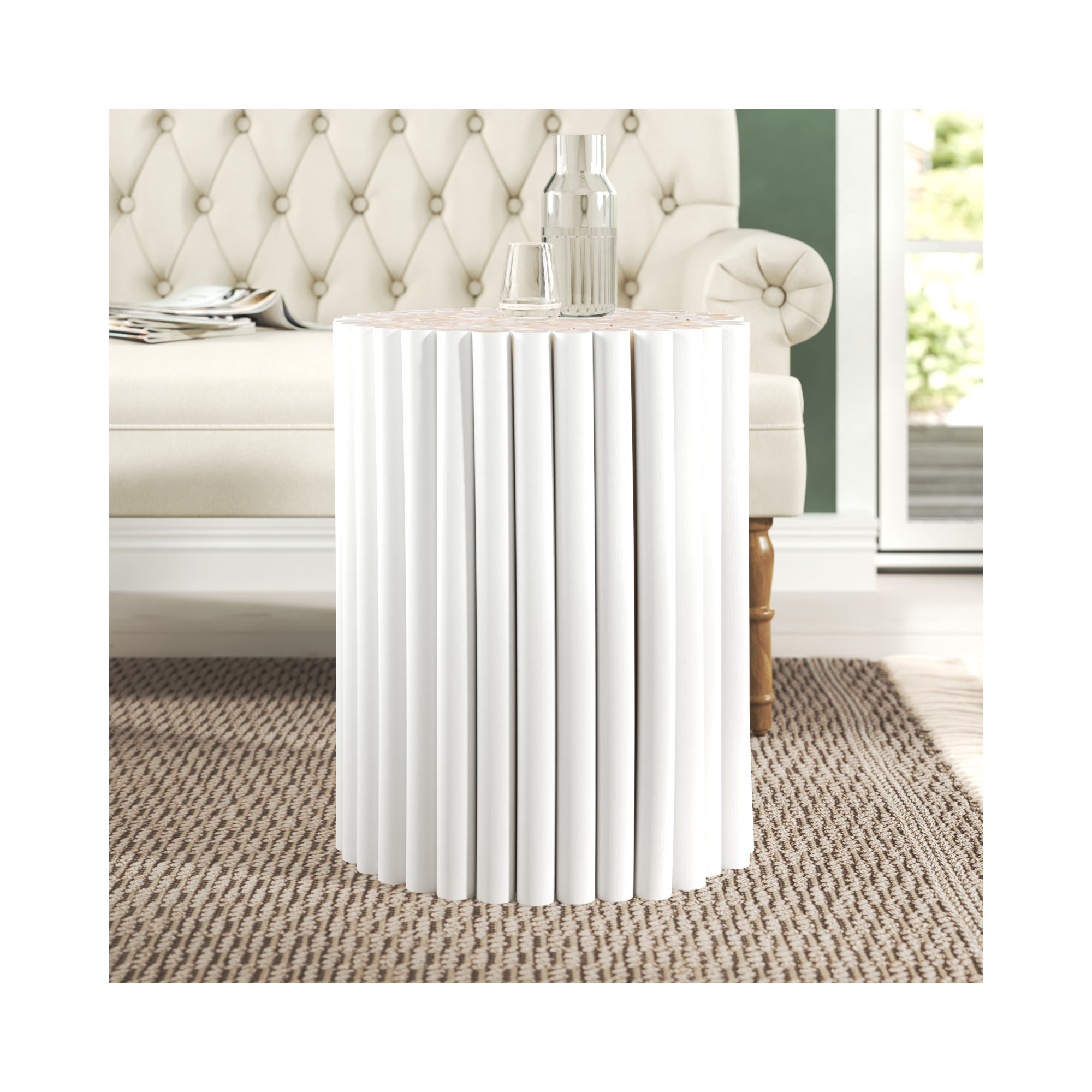 Abdera Solid Wood End Table, 19.5" H x 16" W x 16" D