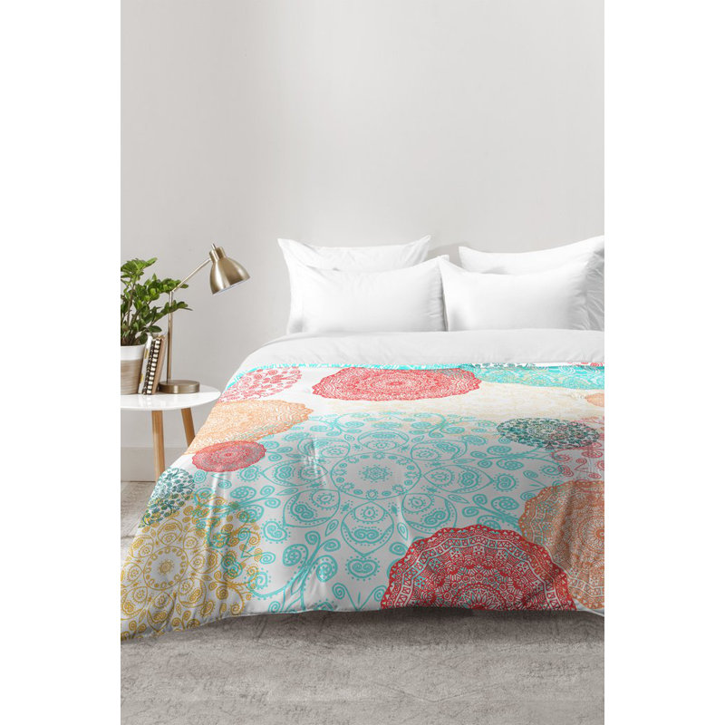 Monika Strigel Modern & Contemporary Floral Comforter, Full/Queen Comforter + 2 Standard Shams