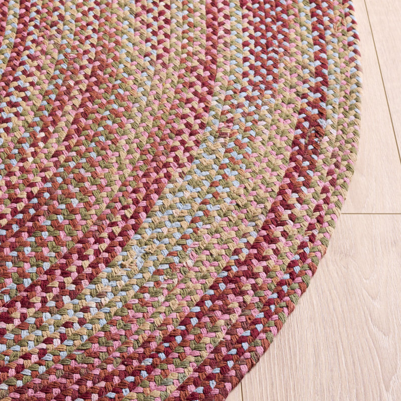 Blitar Flat Weave Cotton Geometric Rug, Round 4'
