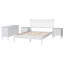 Ensemble de chambre à coucher à 4 lits Baxton Studio Cherryl Spindle - lit plateforme avec commode assortie et tables de chevet 2 tiroirs, blanc, double-625417710-625417709