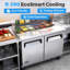 Table de préparation pour sandwich / salade commerciale de 48 po Medal Équipement | 2 portes solides en acier inoxydable capacité de 12 pieds cubes 12 casseroles | Garantie de 5 ans sur les compresseurs Nsf 33 ° f-41 ° f R290
