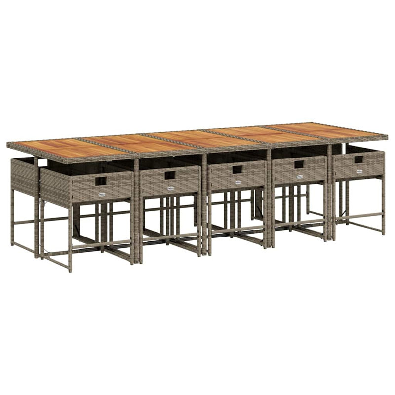 Patio Dining Set with, 11, 73 cm H x 275 cm W x 106 cm D, 10