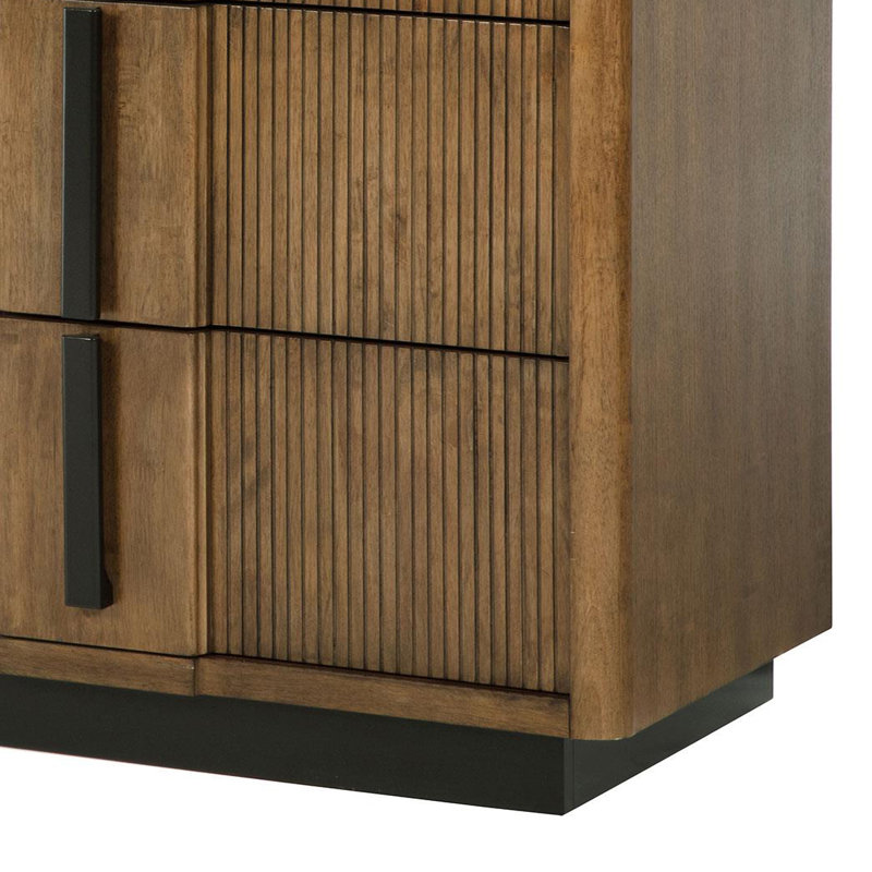 Commode 6 tiroirs brun cendré