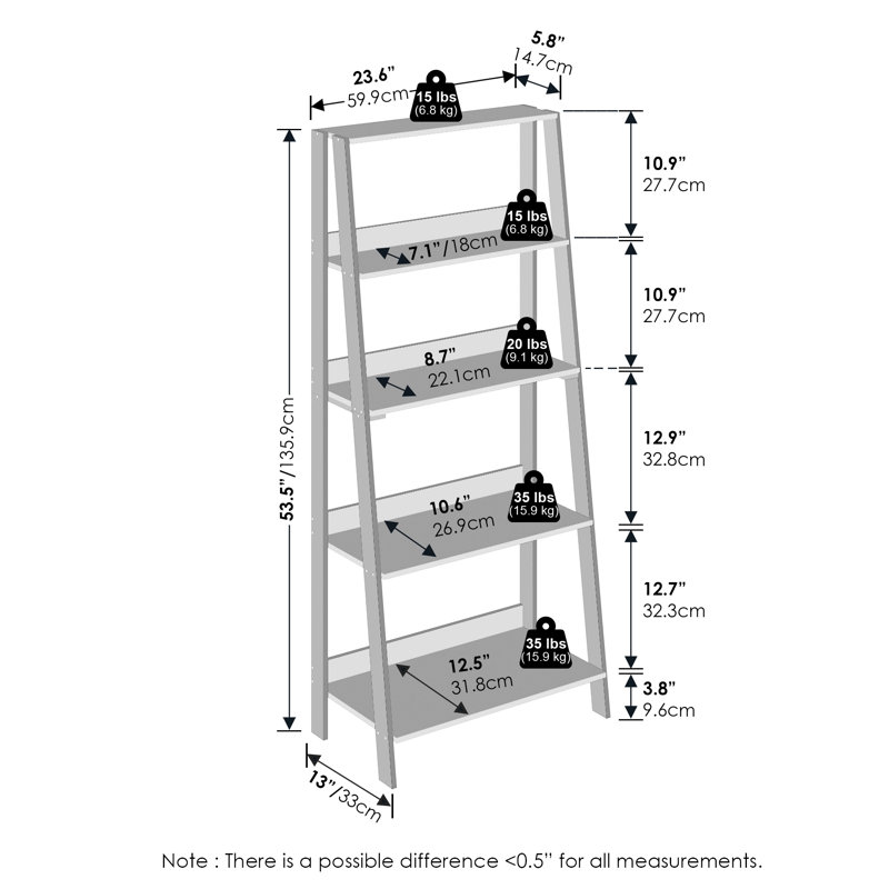 Ladder Bookcase, Black