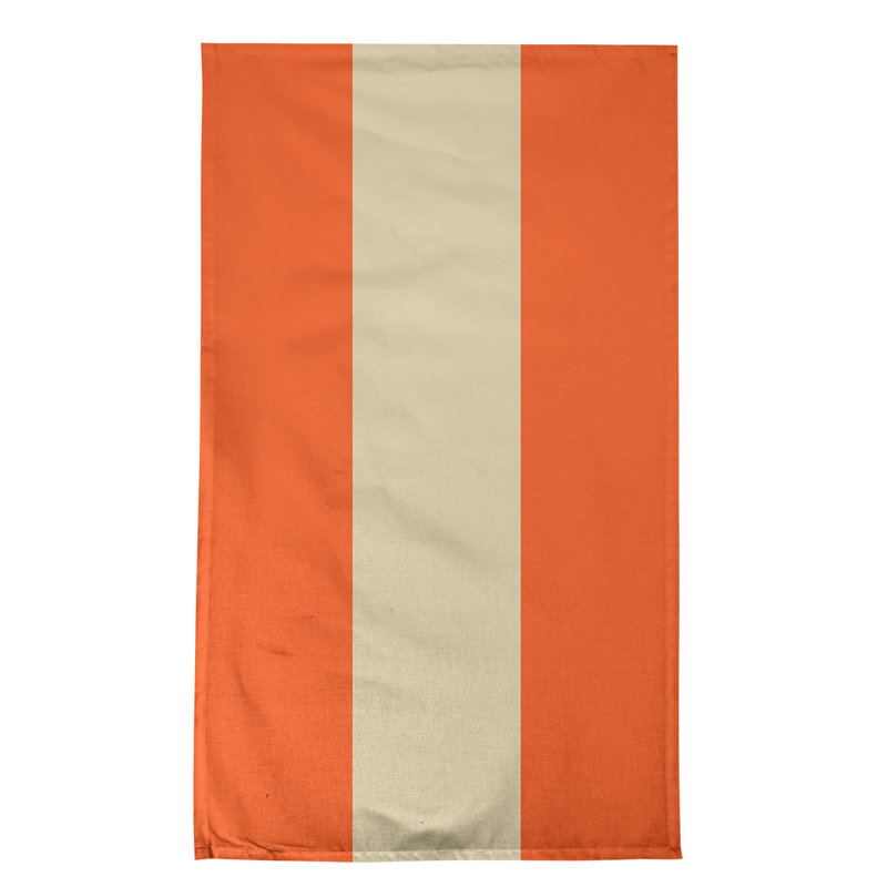 Stripe Tea Towel Kitchen Towel, Cotton Twill, Orange/Cream Baseball