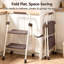 2 Step Folding Step Stool with Handrails, 330 lbs Capacity, Anti-Slip Wide Pedal for Home, Kitchen, Pantry & Office-2054597461