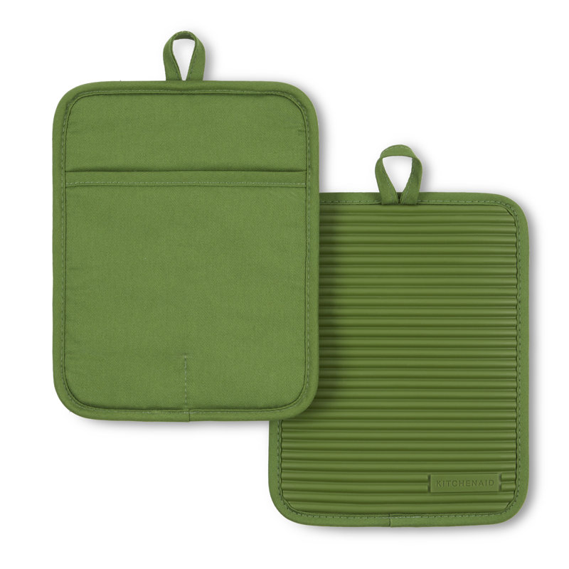 KitchenAid Ribbed Soft Silicone Potholder, Matcha