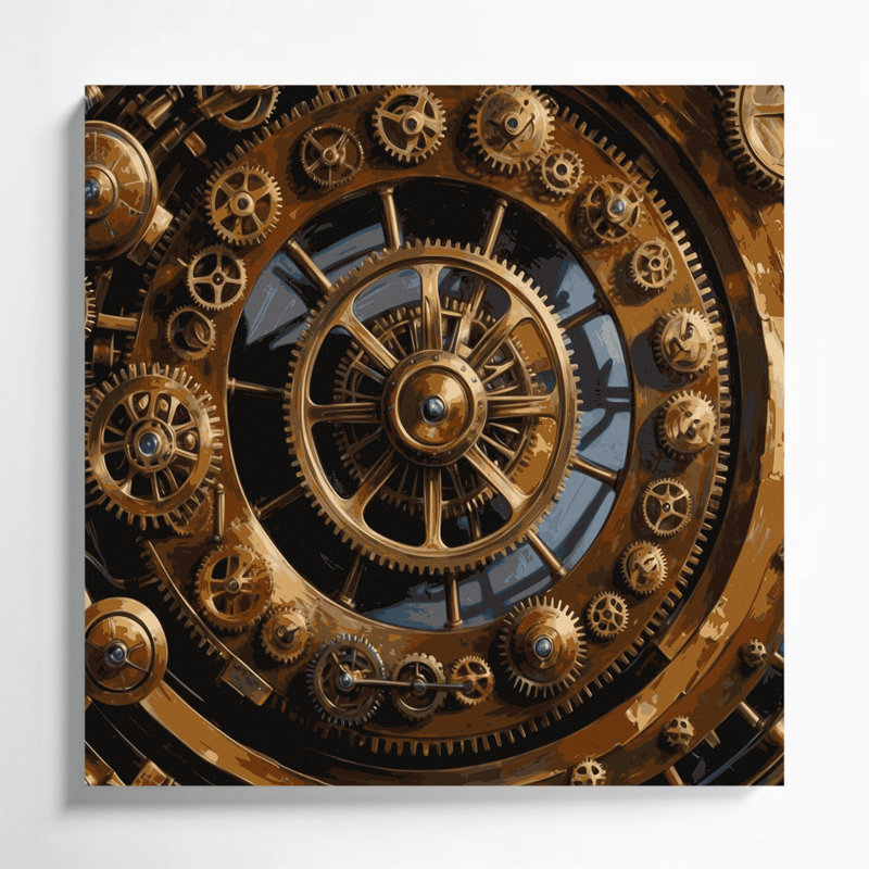 Art mural sur toile brun, H 16 po x l 16 po