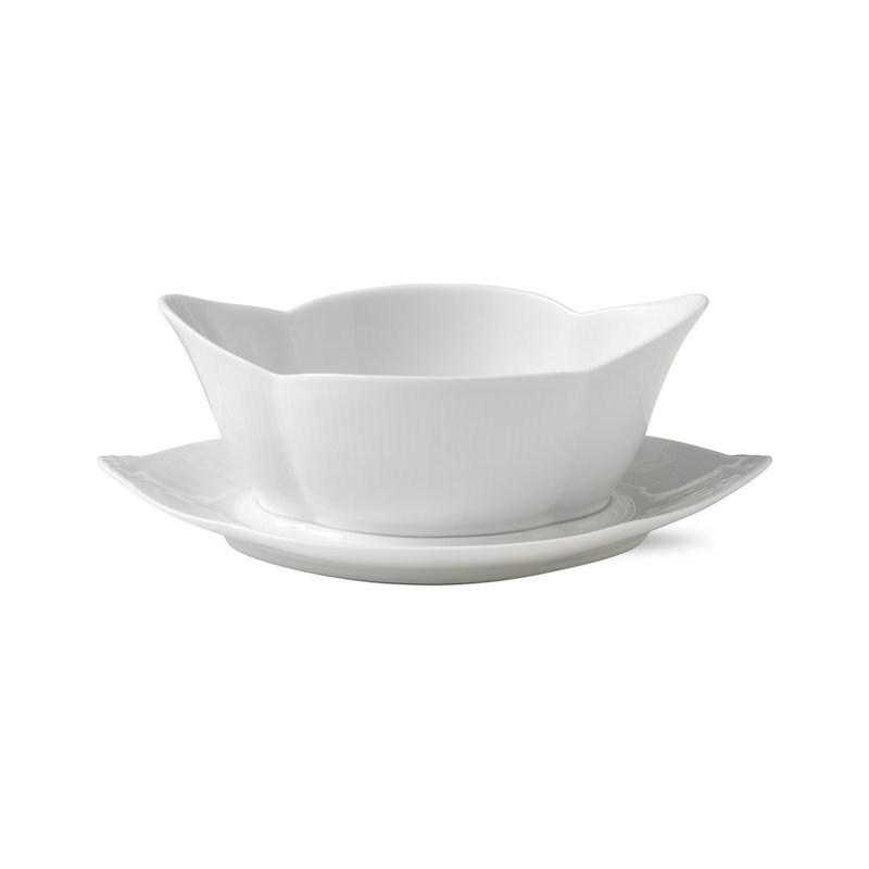 Royal Copenhagen White Fluted Gravy Boat