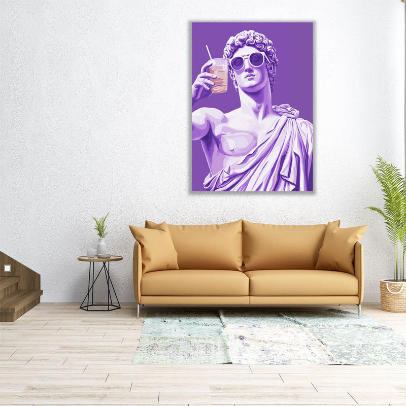 «Greek Statue Cheers», reproduction d'art sur toile, H 16 po x l 12 po