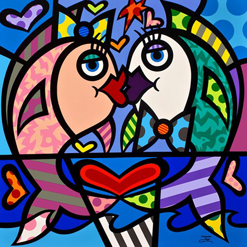 «Love Everywhere», estampe numérique sur toile en édition limitée, signée par Joza, 30 x 30
