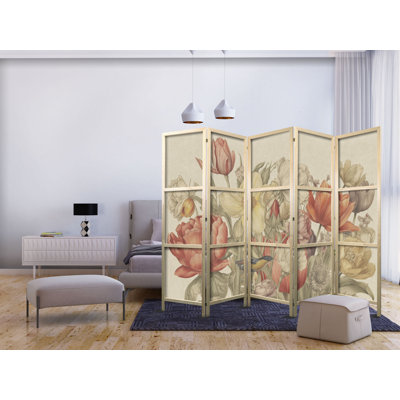 171cm H Solid Wood Folding Room Divider