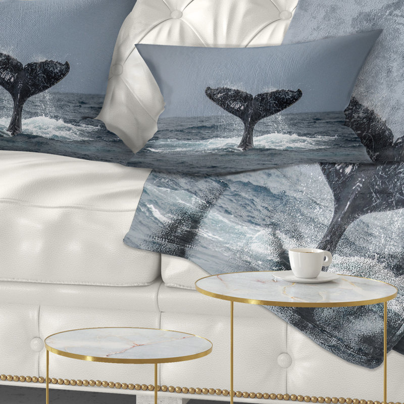 Grande queue de baleine à bosse - Coussin décoratif à imprimé animal