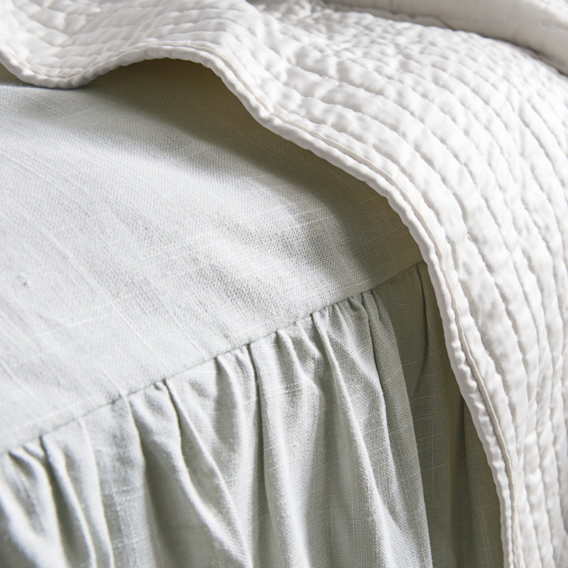 Luna Washed Linen Romantic Classic Chic Casual Modern Rustic Farmhouse Bedspread Set, Queen Bedspread + 2 Standard Shams