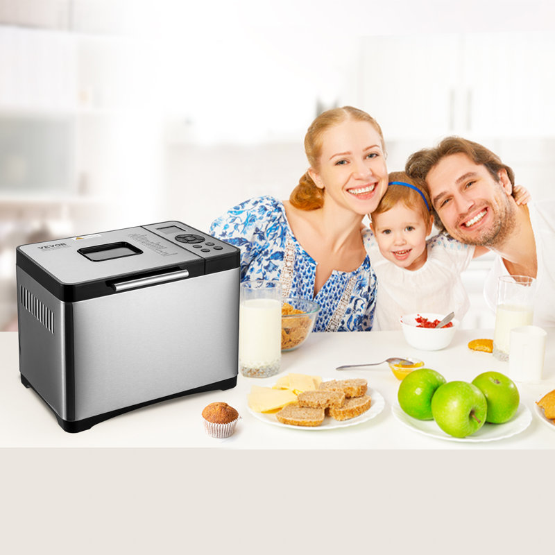 2LB 19-in-1 Bread Maker Automatic Compact Dough Machine Nonstick 3 Crust Colours