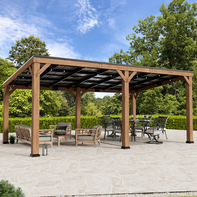 Pavillon de jardin en cèdre Supreme Premium, P 12 pi x l 20 pi