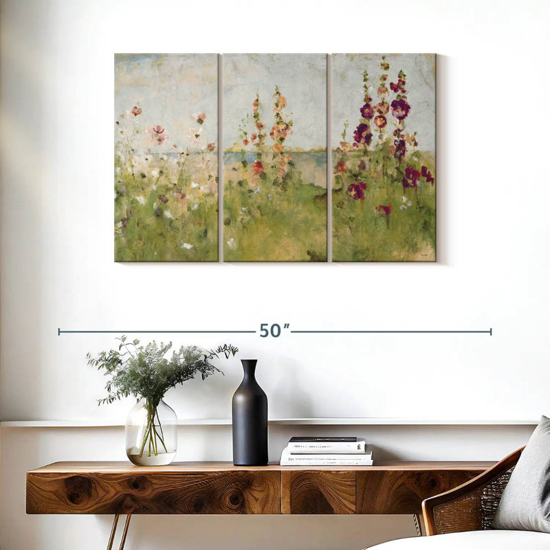 Alvord Hollyhocks By The Sea, H 24 po x l 38 po