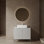Meuble-lavabo de salle de bain 30 po avec lavabo, armoire de rangement autoportante avec 2 portes, lavabo rectangulaire en céramique blanche et comptoir en marbre artificiel blanc de Carrare, couleur blanche