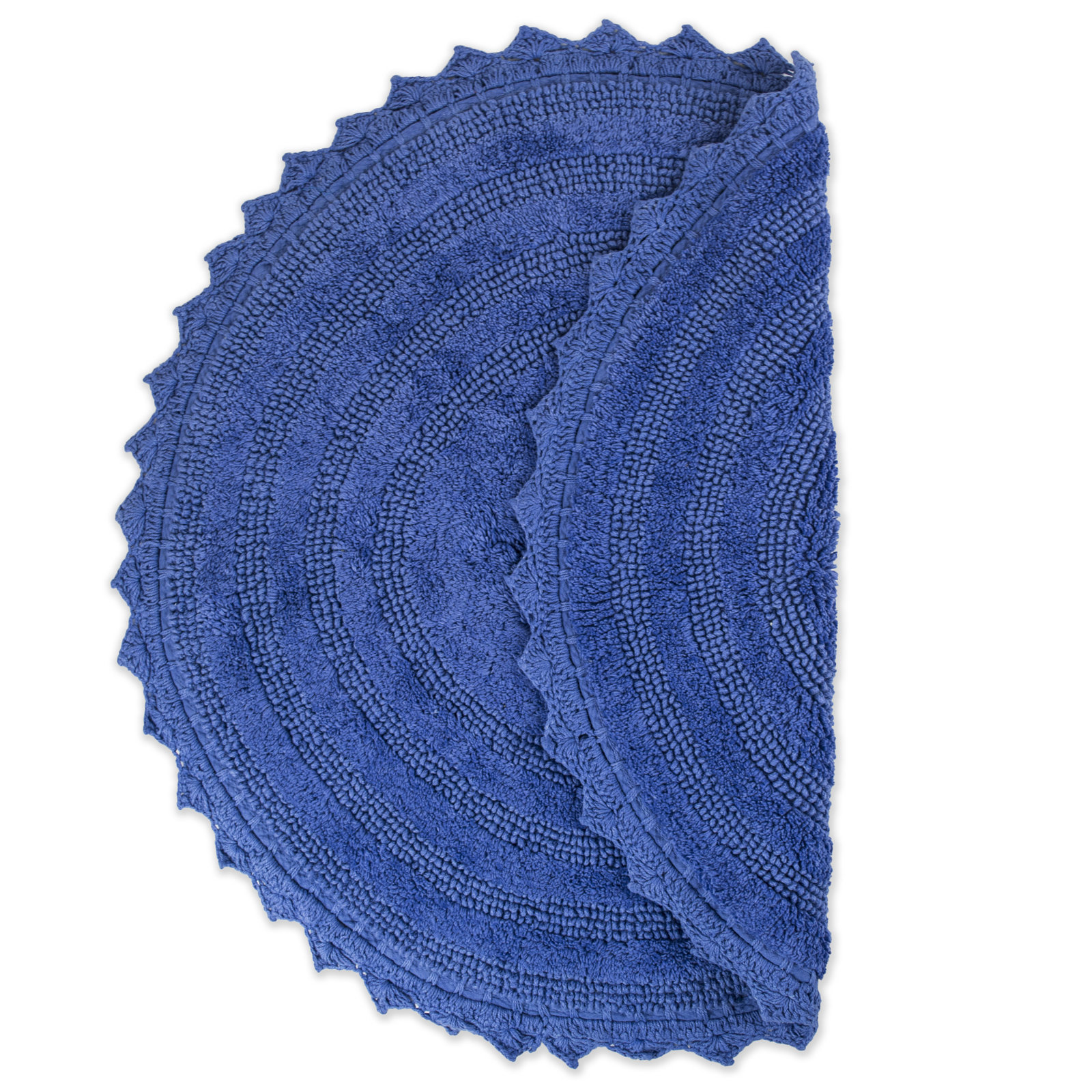 Lisk Circle Cotton Bath Rug, Blueberry