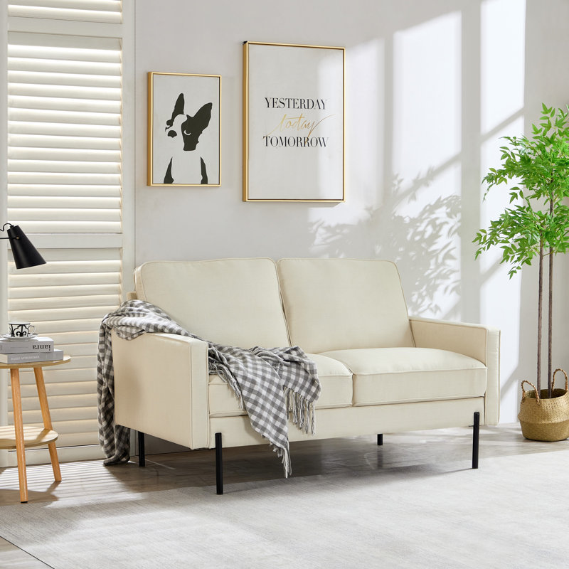 Causeuse Arban, 100 % lin beige naturel