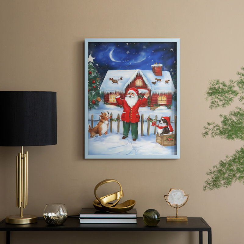 Reproduction encadrée - bois massif, Bleu, H 11 po x l 9 po