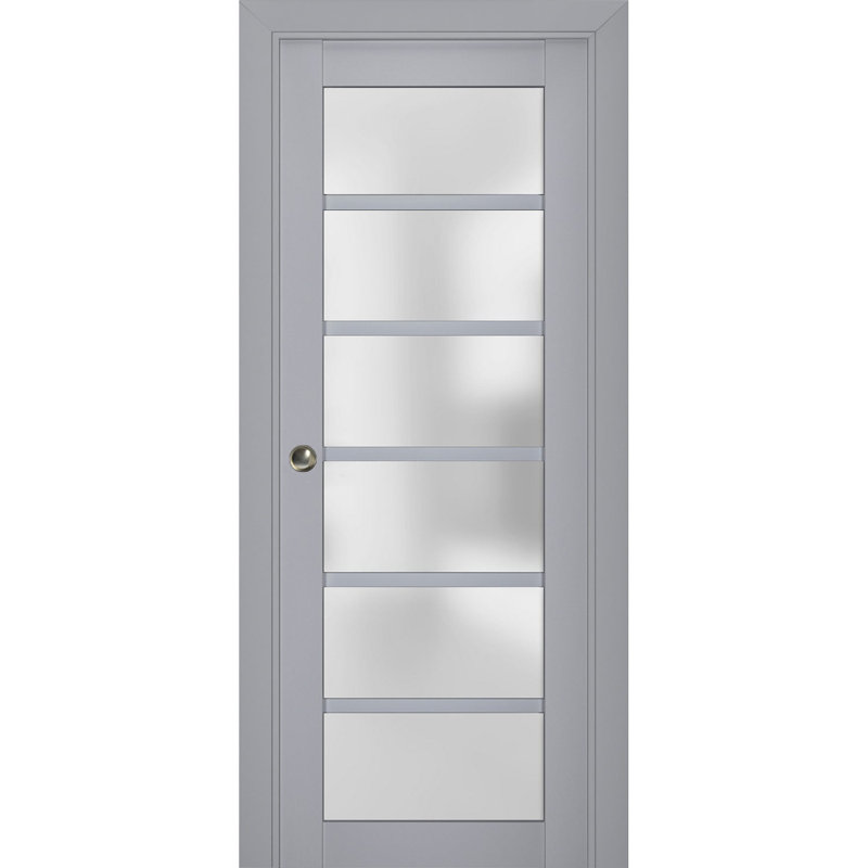 Porte de placard coulissante Veregio, 28 po x 96 po, Gris