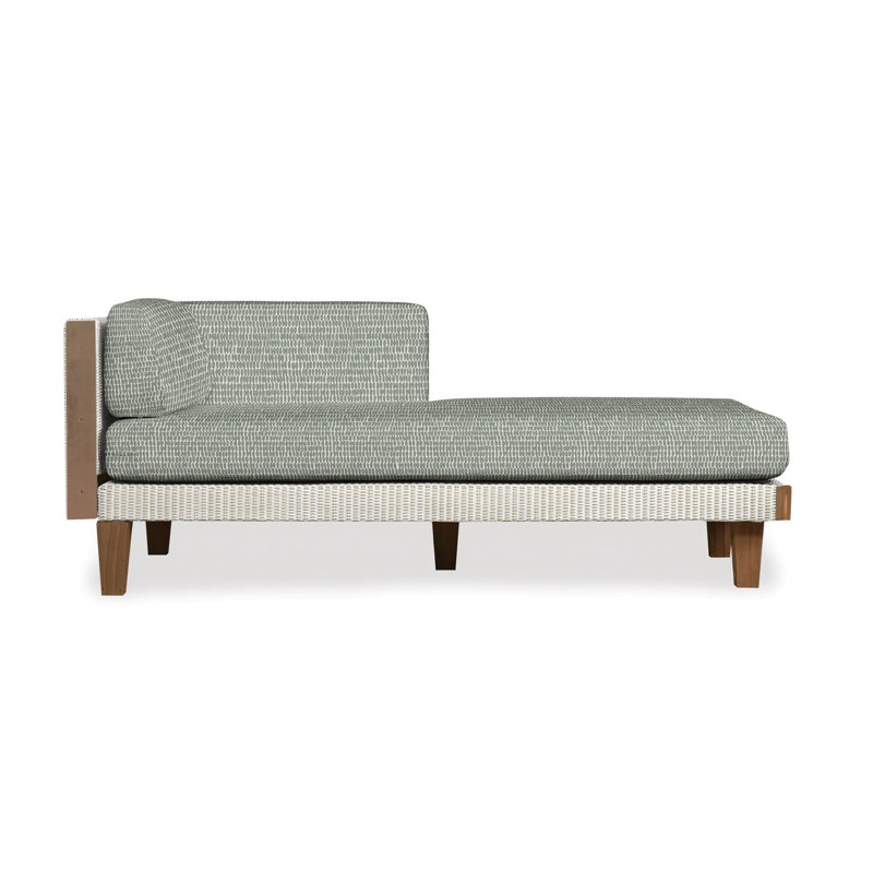 Catalina Outdoor Teak Chaise Lounge, Demo Skyway, Antique White