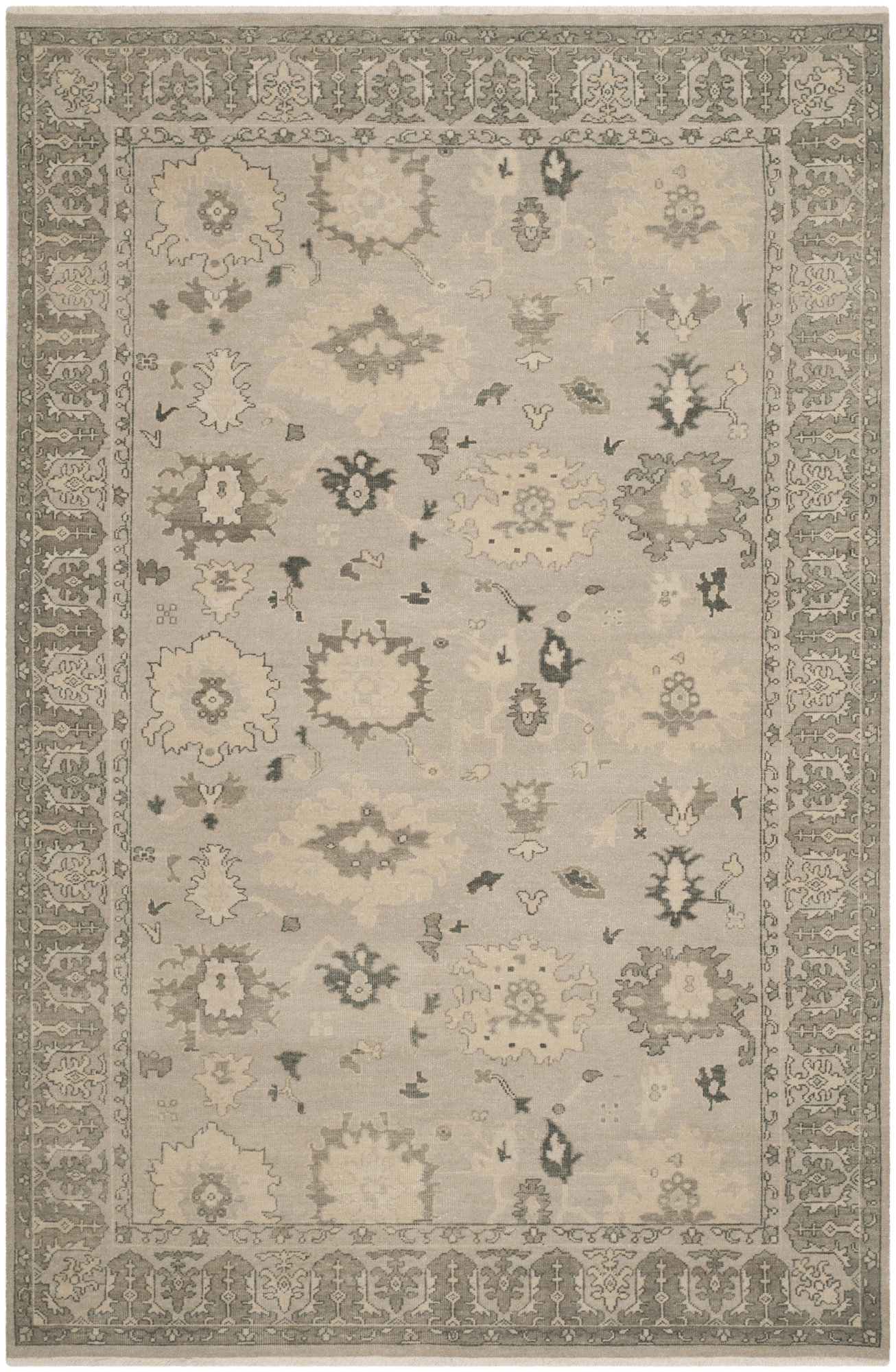 Oushak Oriental Hand Knotted Wool Gray Area Rug