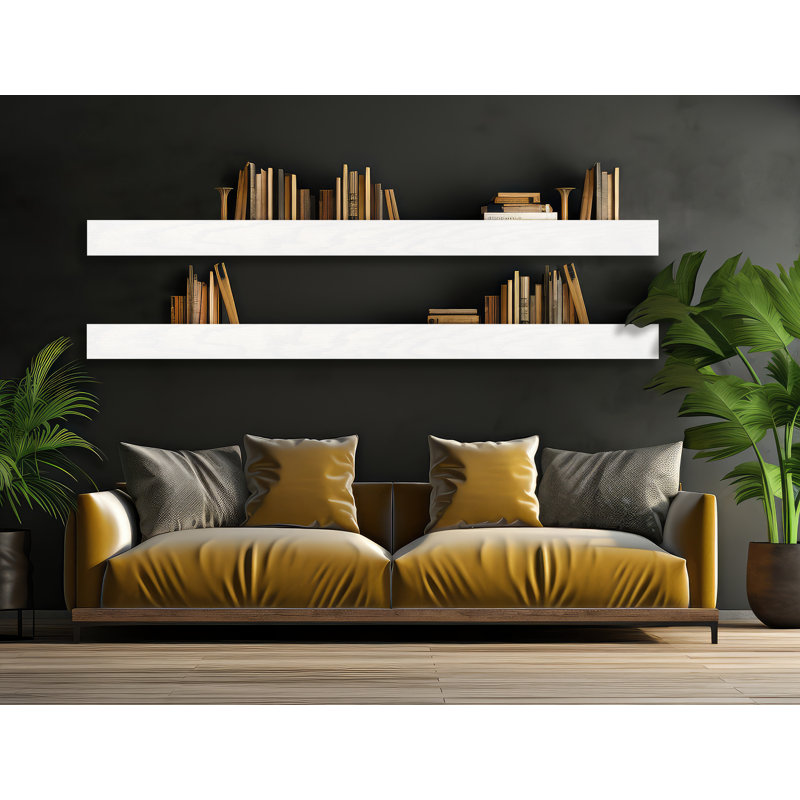 Emerald Lee 2 Piece Oak Floating Shelf, 5" H x 69" W x 8" D