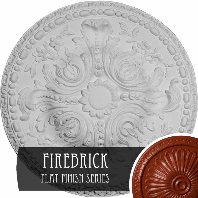 Médaillon de plafond Endurathane Pompeii, DO 18 7/8 po x P 1 1/2 po (pour auvents jusqu'à 2 po), finition or riche peinte à la main