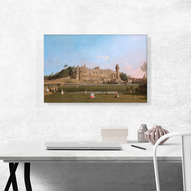 «Warwick Castle» par Canaletto, reproduction d'art sur toile tendue, H 18 po x l 26 po x P 0,75 po